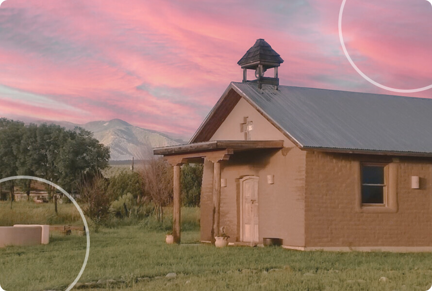 church at sunset